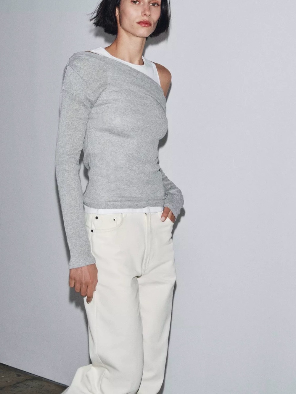 Zara Asymmetric Layered Effect Top